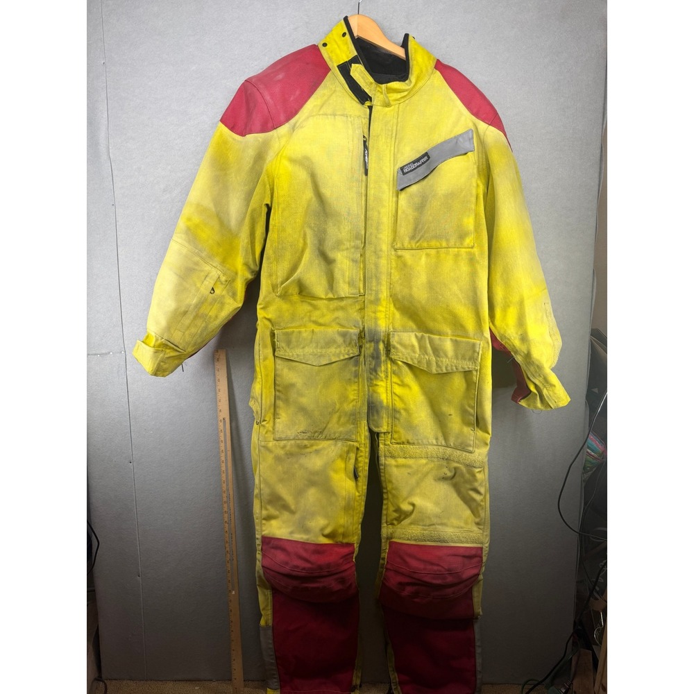 Aerostich Roadcrafter Motorcycle Riding Suit Yellow Red Size 50 Short USA Made